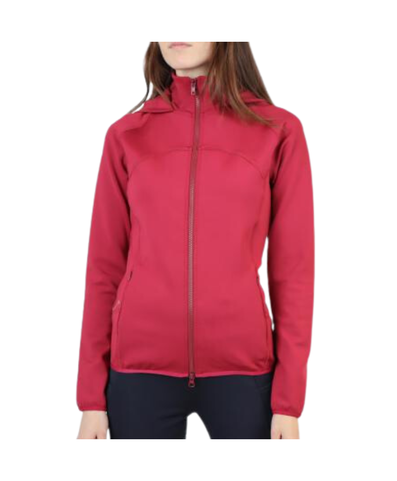 Sudadera chaqueta con capucha roja