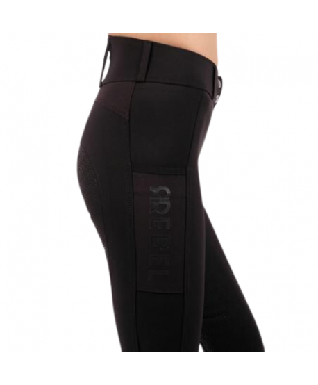 Rebel Pantalones de Tiro Alto - Agarre Completo, Negro