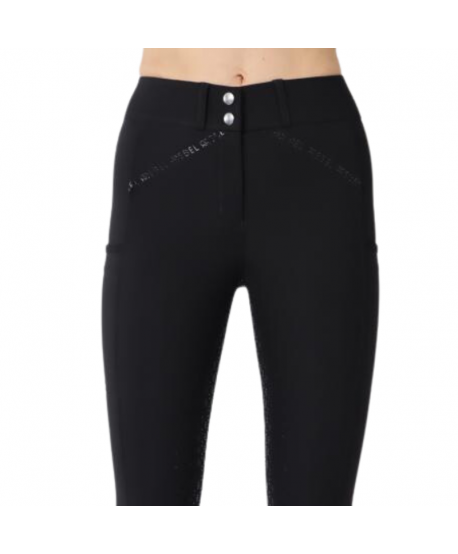 REBEL Pantalones de Tiro Alto a Tonos - Agarre Completo, Negro