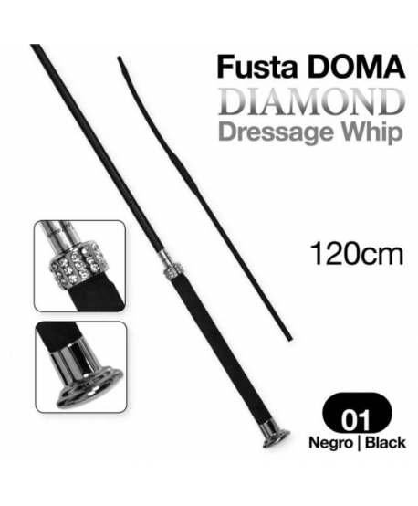 Fusta Doma Diamond Dressage Whip 120cm Negro