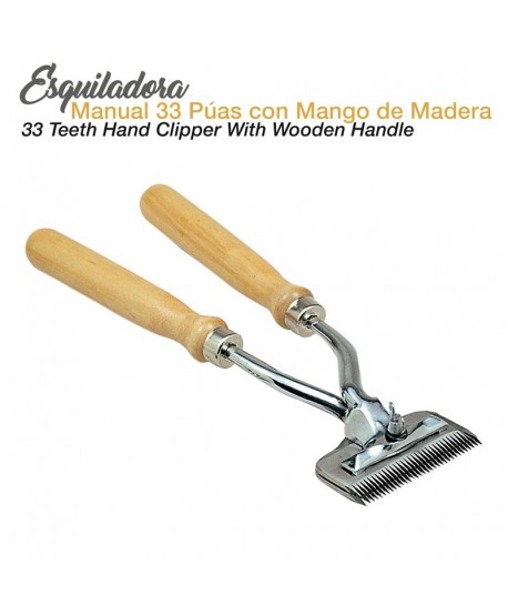 Esquiladora Manual 33 Púas Mango Madera