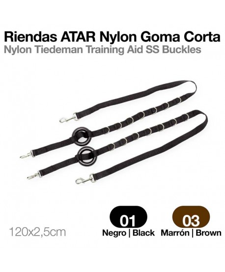 Riendas Atar Nylon Goma Corta