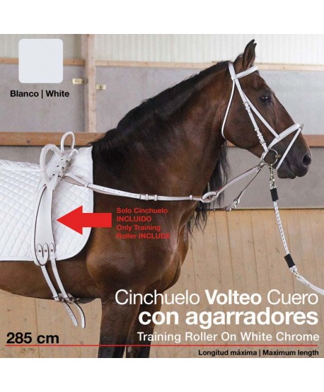 Cinchuelo Volteo Cuero Con Agarradores 0693 Blanco