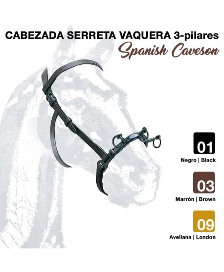 Cabezada Serreta Vaquera 3-pilares