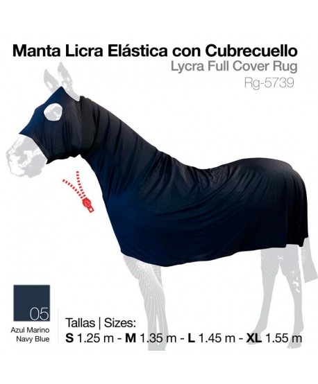 Manta Licra Elástica Con Cubrecuello Azul