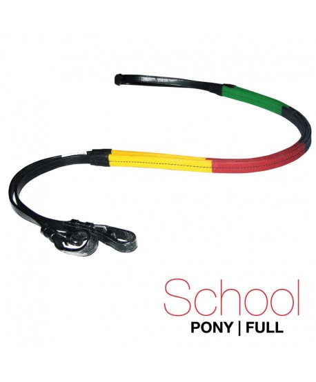 Riendas Goma. Multicolor School Negro