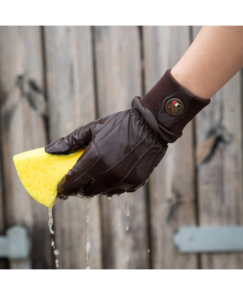 Guantes de equitación impermeables Dajour de color marrón