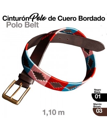 Cinturón Polo Cuero Bordado