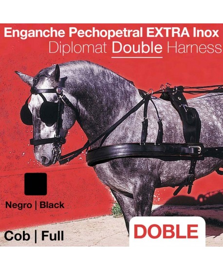 Enganche Pechopetral Extra Inox Doble Negro