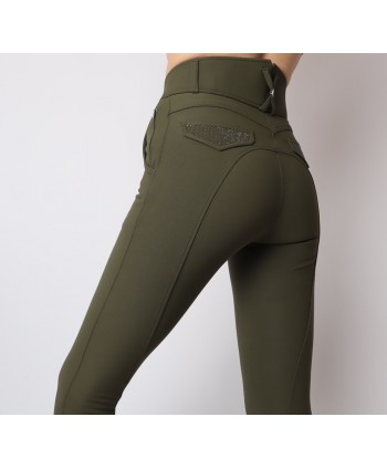 Pantalones de montar Briella Yati - Kneegrip, Oliva