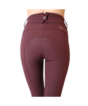 Pantalón de equitación de mujer FEMKA YATI - FULLGRIP, burdeos