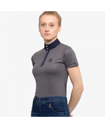 Amia Camiseta técnica de equitación de manga corta para mujer