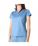 Everly polo crystal logo azul claro