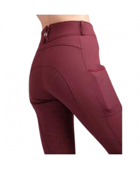 Pantalón de equitación Delilah Softshell Winter Reithose- Burdeos