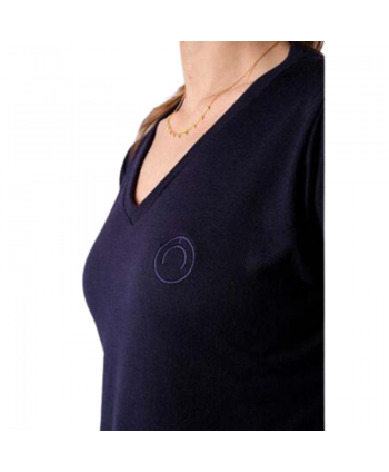 Camiseta June V Knit - Navy