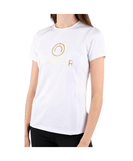 Camiseta hípica Carter Logo Dorado Blanca